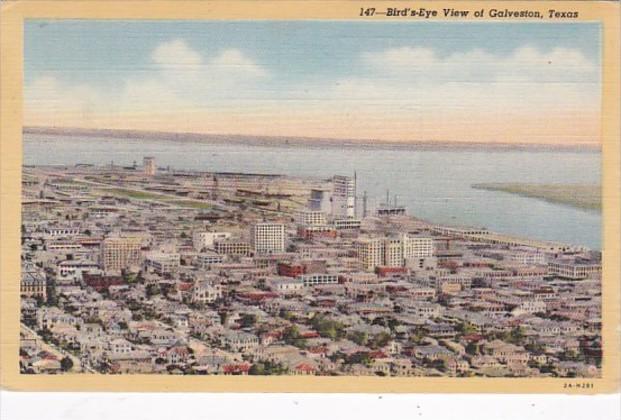 Texas Galveston Birds Eye View Curteich