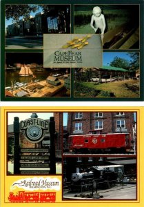 2~4X6 Postcards  Wilmington, NC North Carolina CAPE FEAR & RAILROAD MUSEUMS