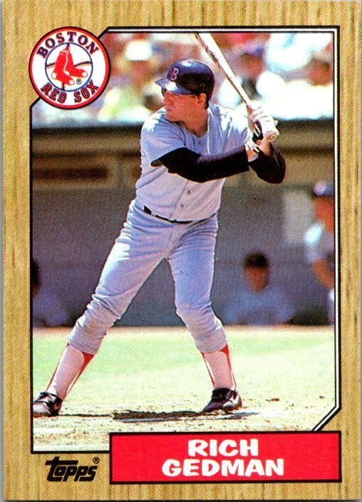 1987 Topps Baseball Card Rich Gedman Boston Red Sox sk3208