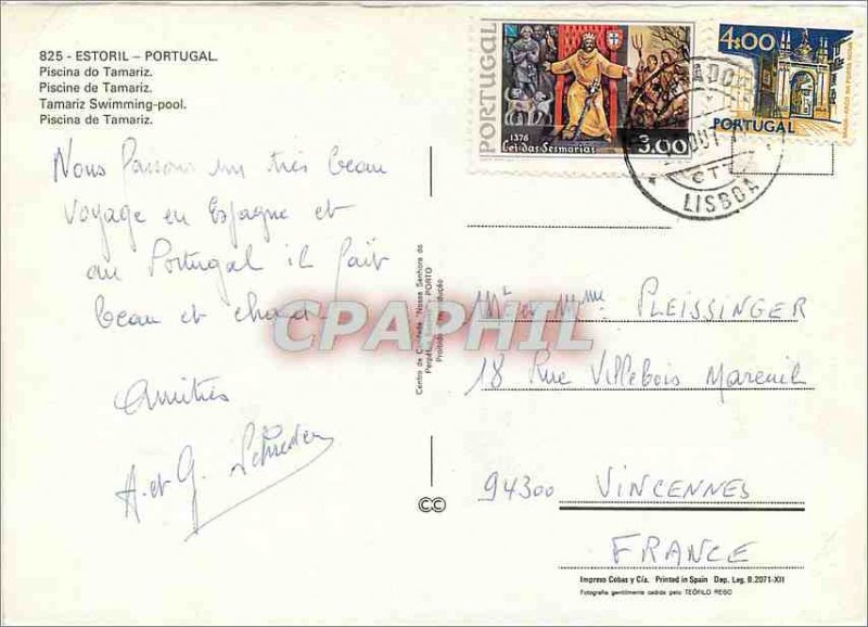 Postcard Modern Pool Portugal Estoril Tamariz