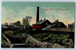 1910 Kenton Ohio OH Vintage Postcard Water Works Park Factory Building Unposted
