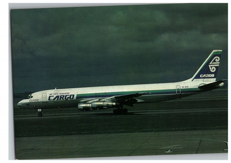 Air New Zealand Cargo DC 8 52F at Auckland  Airplane Postcard