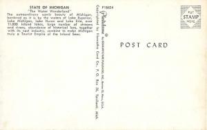 Michigan MI Map Postcard