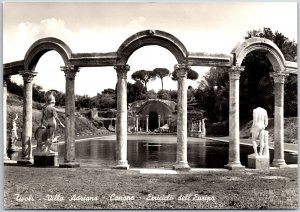 Tivoli -Villa Adriana Canopo Emiciclo Dell'Euripo Italy Real Photo RPPC Postcard