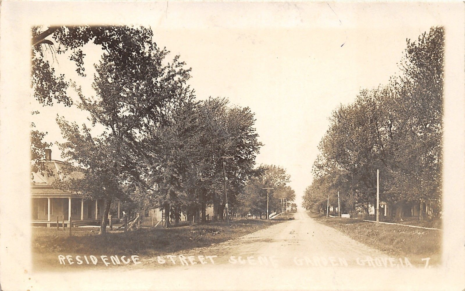 Garden Grove Iowa Residence Street Scene Wire Fence In Front Of