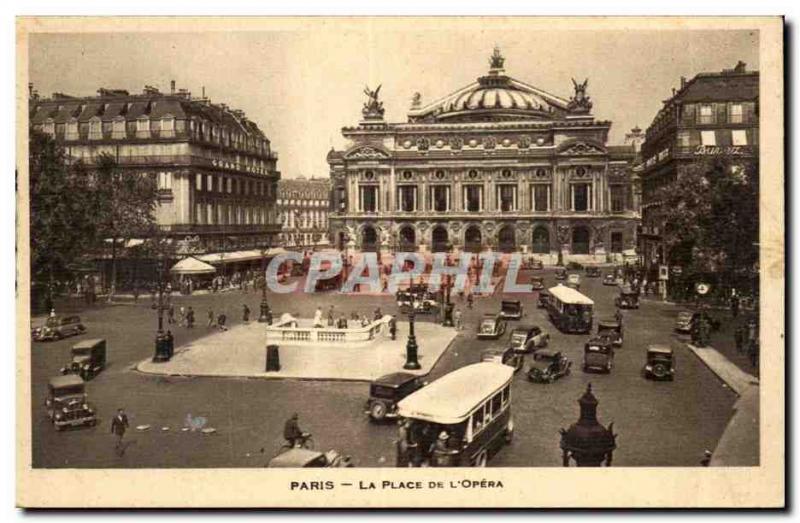 Paris Old Postcard Place of & # 39opera