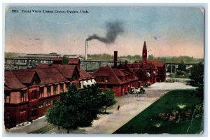 1916 Front View Union Depot Building Factory Ogden Utah Antique Vintage Postcard