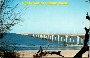 Chesapeake Bay Bridge Tunnel Virginia Beach VA VTG Postcard Rowe UNP Unused 