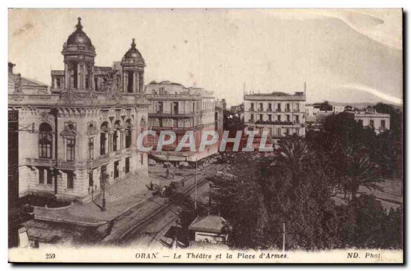 Algeria Oran Old Postcard The theater and instead of & # 39armes