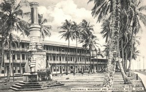 Colon Panama, Aspinwall Monument and Washington House, Vintage Postcard