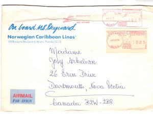 On Board MS Skyward, Norwegian Caribbean Lines Cover with Letterhead 1974