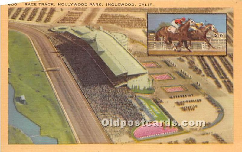 Race Track, Hollywood Park Inglewood, California, CA, USA Horse Racing Unused 