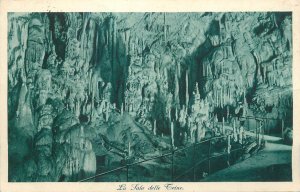 Speleology postcard cave interior grotte Demaniali di Postumia near Trieste