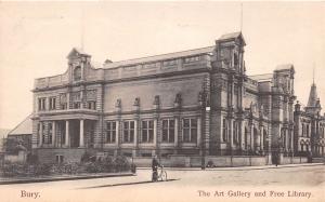 BURY LANCASHIRE UK~ART GALLERY~FREE LIBRARY~WRENCH SERIES #6933 POSTCARD BICYCLE