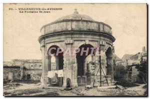 Old Postcard Villeneuve Avignon La Fontaine St John