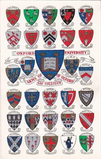 England Oxford Universsity Arms Of The Colleges Of Oxford