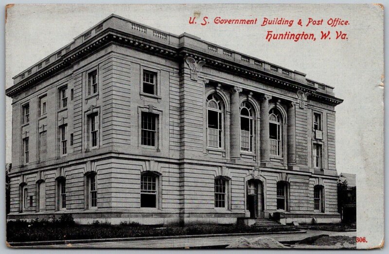 Huntington West Virginia c1910 Postcard US Government Building & Post Office
