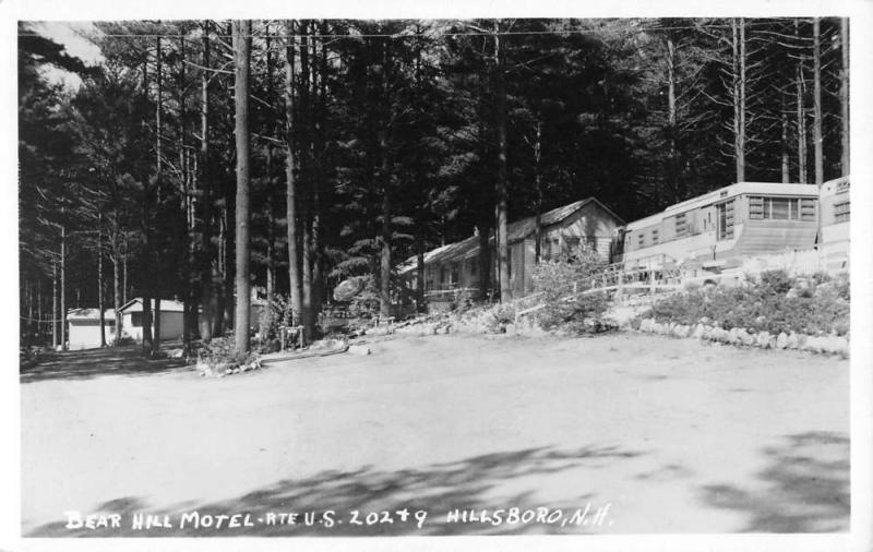 Hillsboro New Hampshire Bear Hill Motel Real Photo Antique Postcard K30789