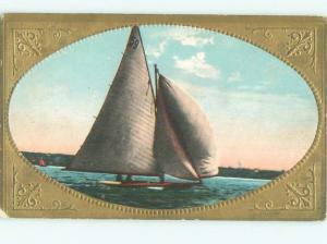 Divided-Back BOAT SCENE Great Nautical Postcard AB0409
