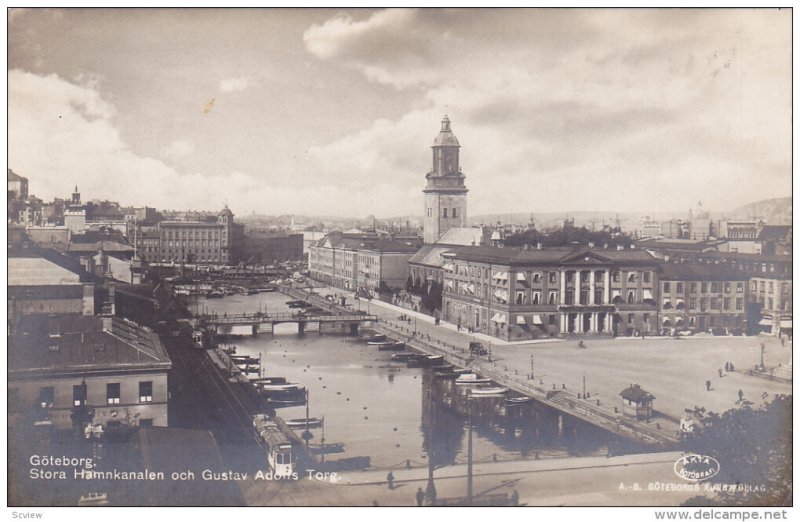 RP; GOTEBORG, Sweden; Stora Hamnkanalen och Gustav Adons Torg, Bridge, 30-50s