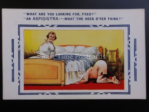 Bamforth Comic Postcard WHAT YOU LOOKING FOR FRED? AN ASPIDISTRA WHAT YOU THINK?