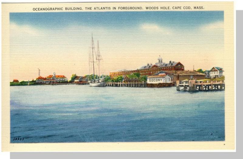 Woods Hole, Massachusetts/Mass/MA Postcard, Oceanographic Bldg, Cape Cod