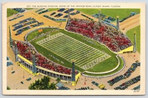 Miami Florida~Burdine Stadium~Orange Bowl Football Classic~Razed 2008~1943 Linen
