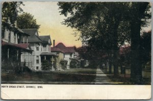 GRINNELL IA NORTH BROAD STREET ANTIQUE POSTCARD