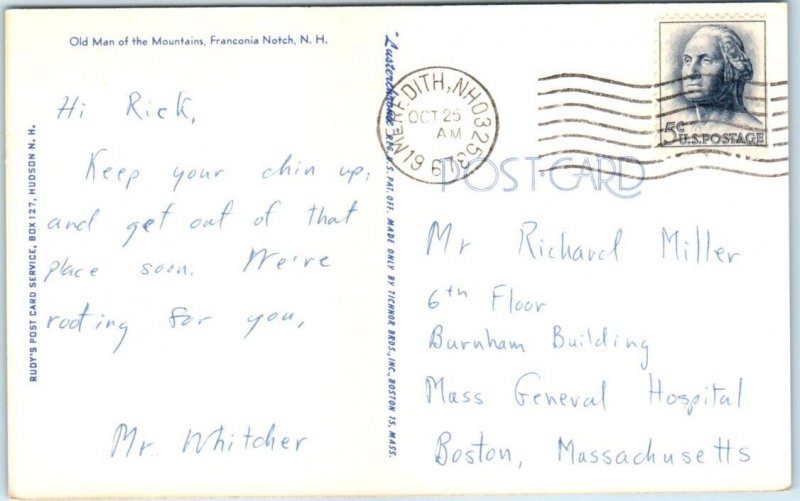 Postcard - Old Man of the Mountains, Franconia Notch - New Hampshire