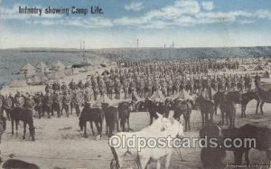 Infantry Showing Camp Life Military, WW I Unused minor corner and edge wear, ...