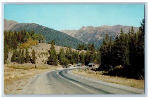 Galena Idaho ID Postcard Galena Lodge And Store Highway Scene c1960's Vintage