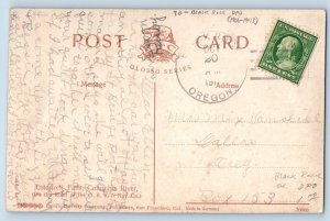 DPO (1906-1943) Black Rock Oregon OR Postcard Latourell Falls Columbia River