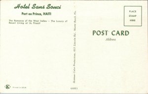 Vtg Hotel Sans Souci Port Au Prince West Indies Haiti Postcard