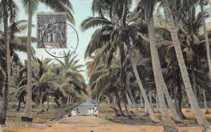 SCOTT #40 STAMP ROUTE A TAMAI MOOREA TAHITI POSTCARD (1908)