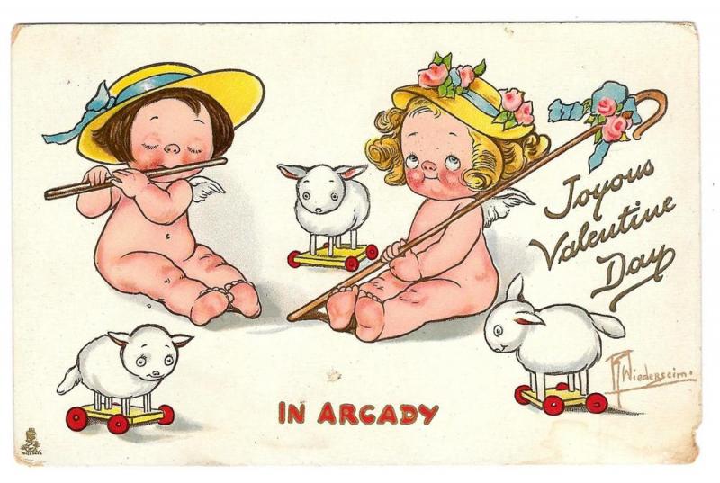 Tuck Drayton Wiederseim Postcard Valentine In Arcady Girls 