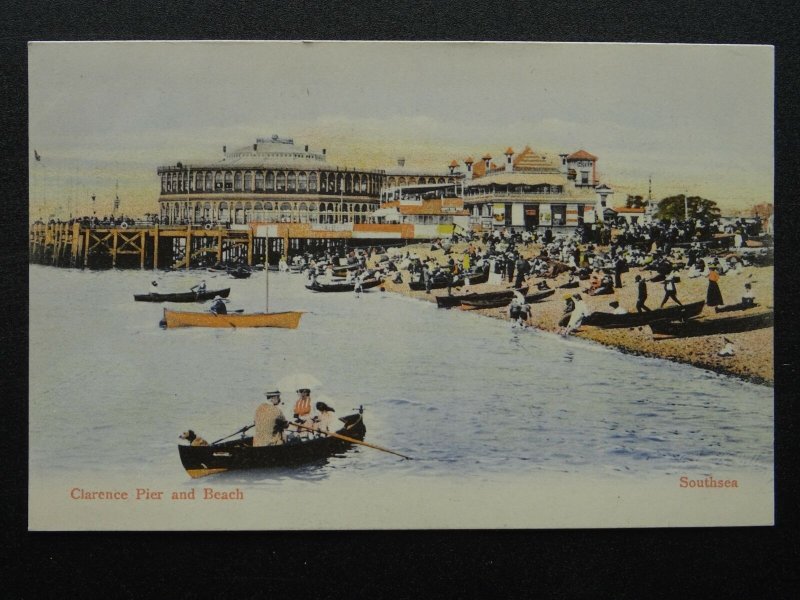 Old PC - Clarence Pier and Beach, Southsea - excellent animated beach scene