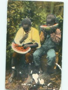 Pre-Linen Black Americana BOYS EATING AC0293