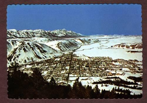 WY Winter City View JACKSON WYOMING Postcard