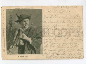 3073824 GERMANY smoking hunter by Wunsch Vintage RPPC 1898 year