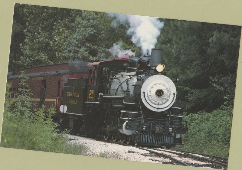 Texas State Railroad's Locomotive #201 Steam Train Postcard