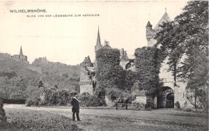 WILHELMSHOHE GERMANY BLICK VON DER LOWENBURG ZUM HERKULES POSTCARD