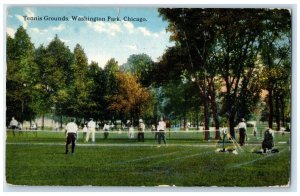 1916 Tennis Grounds Washington Park Chicago Illinois IL Posted Antique Postcard