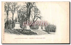 Old Postcard Saint Germain en Laye Staircase and Allee Louis XIV