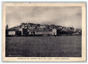 1925 Castle of St. George From Tagus Lisbon Portugal Vintage PMC Postcard