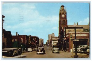 1958 Downtown Moline Looking East Exterior Building Moline Illinois IL Postcard