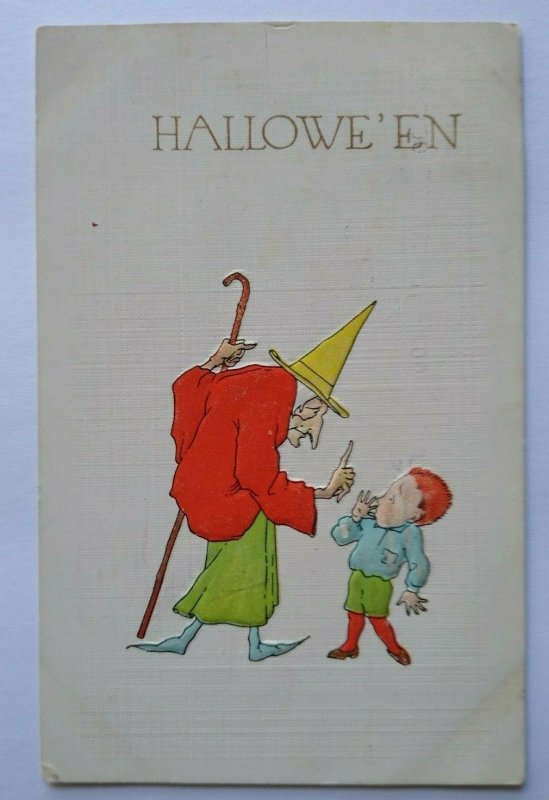 Halloween Postcard Red Witch Pink Of Perfection Fairman Series 6929 York Pa 1914