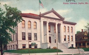 Vintage Postcard 1909 Public Library Books Historical Building Joplin Missouri