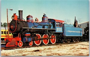 Texas State Railroad's Locomotive Number 200 4-6-0 Ten Wheeler Train Postcard
