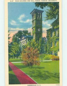 Linen MAIN BUILDING AT FURMAN UNIVERSITY Greenville South Carolina SC L7395@