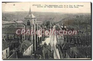 Old Postcard Avallon Panoramic Prize De La Tour De I'Horloge neighborhood chu...